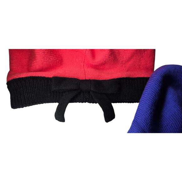 Kate Spade New York Hats Off Beanies with bow Lot of 2 Wool Blend Lightweight - Picture 3 of 6